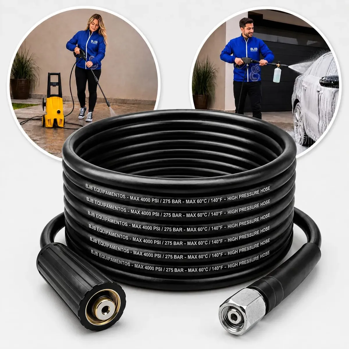 Mangueira Lavadora Alta Pressão Compativel com Wap Ousada Plus 2200, Atacama Black 2200, Tekna HLX110 com 5 metros