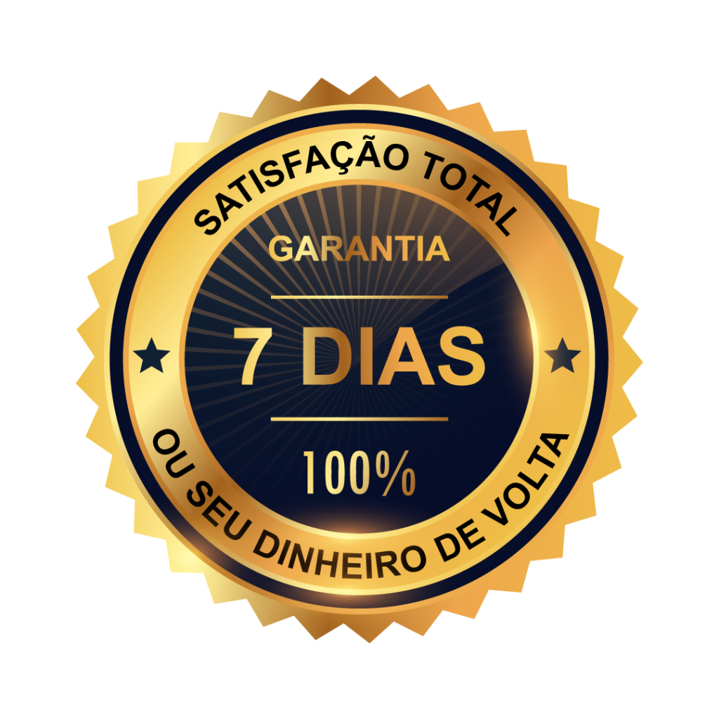 Selo fornecido: garantia de 7 dias e 100% do dinheiro de volta.
