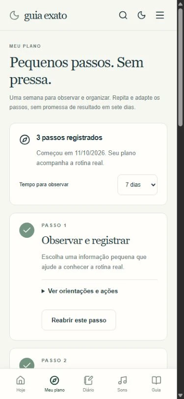 Tela do aplicativo: Um plano possível para a sua família